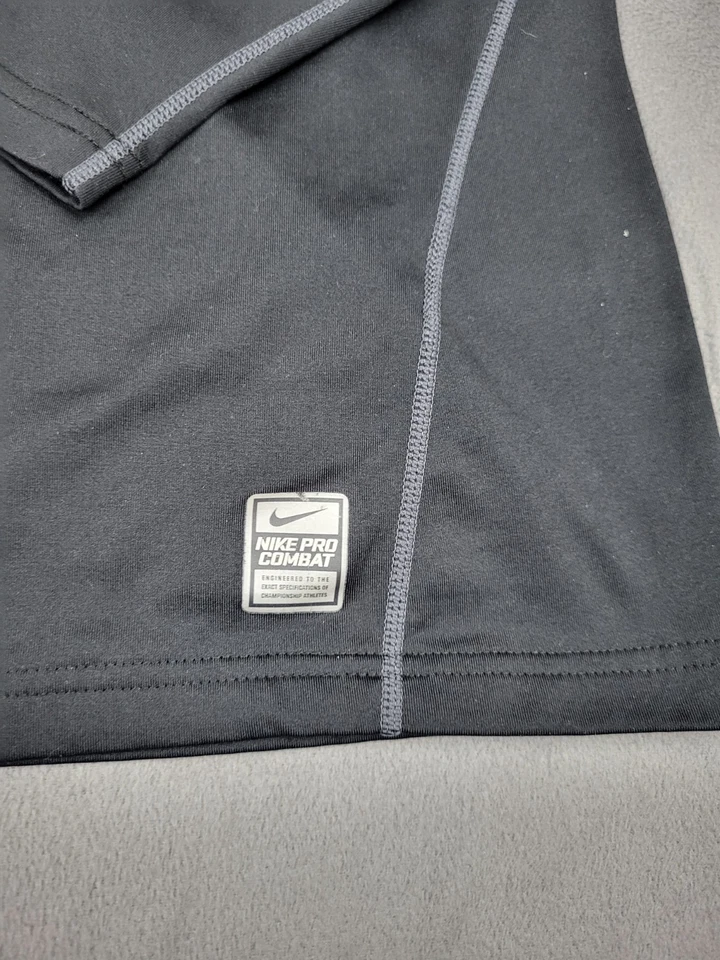 Nike Pro Combat Shirt Mens Medium Black Lightweight Stretch Performance Dri-Fit - Image 2 of 4