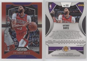 2019-20 Panini Prizm Red Prizm /299 Anthony Davis #222