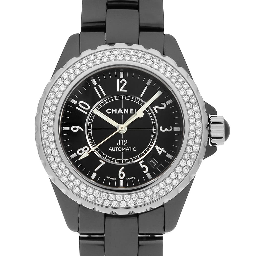 hand H0950 J12 black ceramic mens second CHANEL - vintagewatches.pk