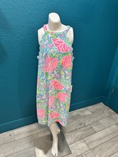 Lilly Pulitzer Tabby Shift Dress Zanzibar Blue Bunny Business S