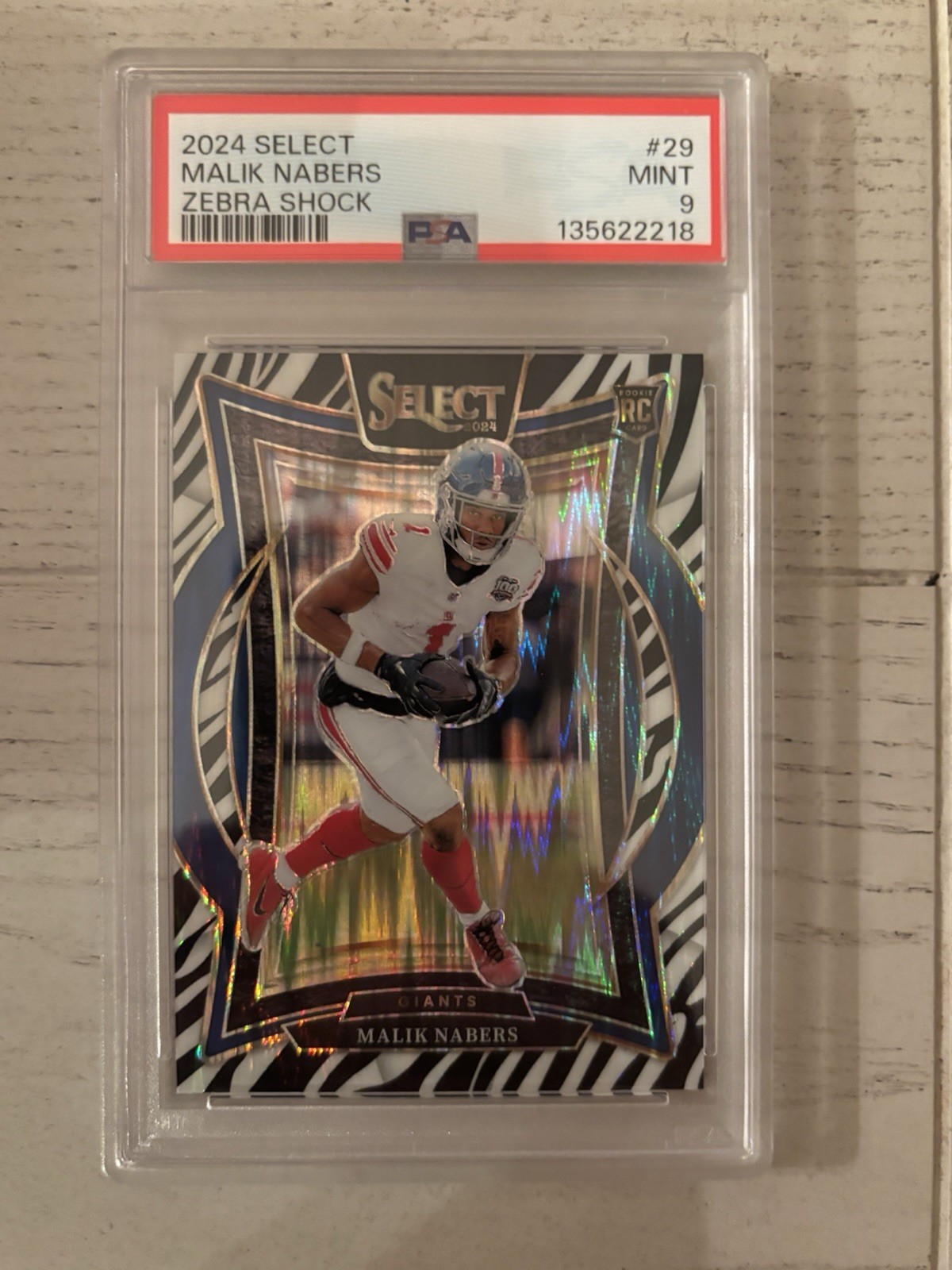 2024 Panini Select Concourse Zebra Shock Prizm Malik Nabers #29 Rookie RC