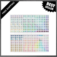 1 to 200 Consecutive Number Stickers 0.4 Inch Holographic Vinyl Waterproof