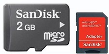 SanDisk MicroSD Memory Card 2 GB  SD Adapter
