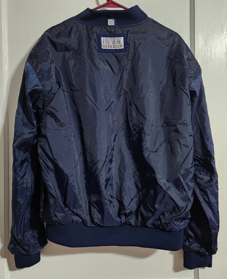 CHAQUETA CLÁSICA PARA HOMBRE ~ KNIGHSBRIDGE HARRINGTON ~ AZUL MARINO (GRANDE 42-44) ¡BONITA! Foto 4 de 4