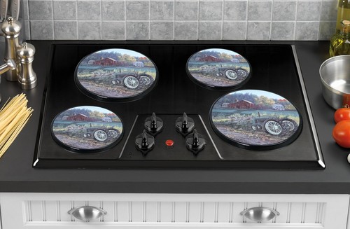 Reston Lloyd Electric Stove Burner Covers, Set of 4, Morning Run All-Over - Picture 4 of 6