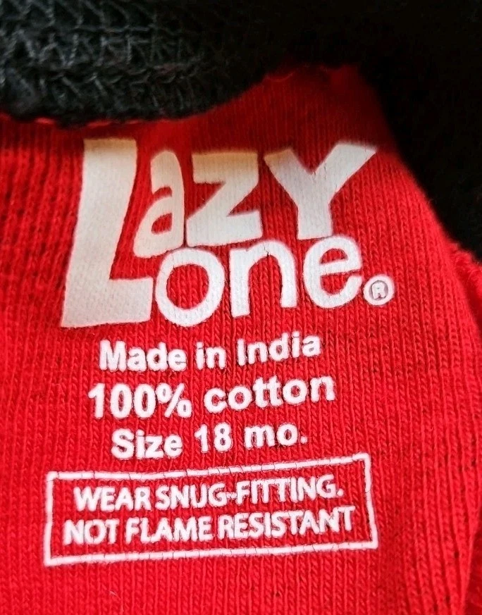 Sz 18 Months Pajamas Lazy One Bear Cheeks Red Black Check Christmas Winter  - Image 4 of 4