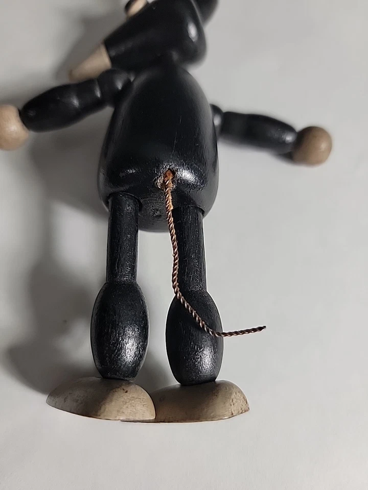 Ratón Jaymar Ignatz aprox. Figura de juguete articulada de madera de 1930 5,5" Krazy Cat Mickey Foto 4 de 4