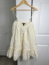 Forever 21 Short Cotton Embroidered BOHO Dress Lined Side Zip Festival Hippie M