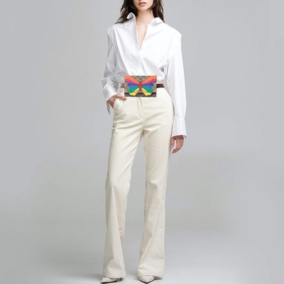 Gucci Rainbow Butterfly Beige GG Supreme Canvas Belt Bag | eBay