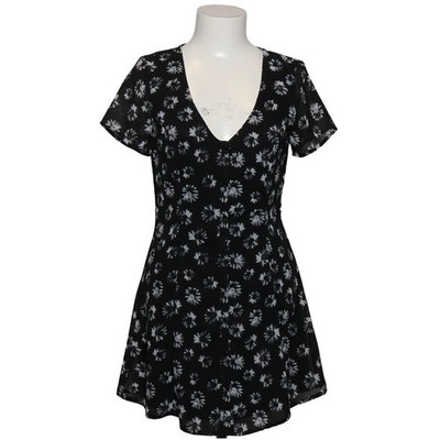 Divided by H&M, Kleid, Größe: 38, Schwarz/Weiß, Polyester, Blumen, Damen #fmI