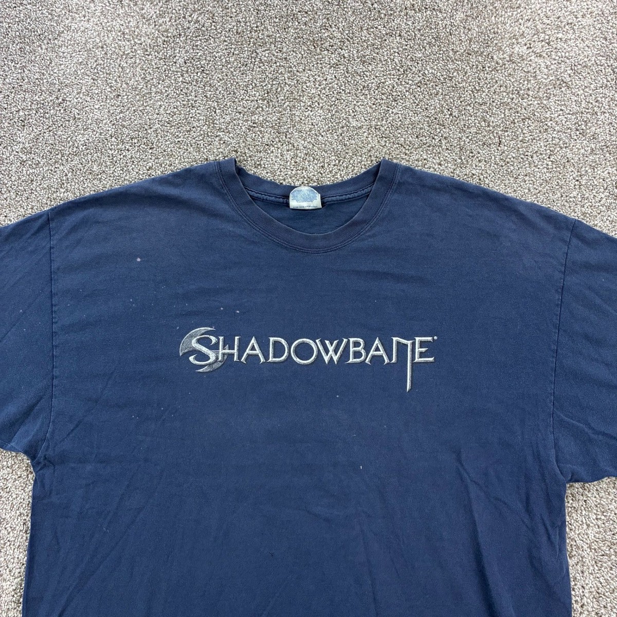 Vintage Y2K Shadowbane Shirt Mens 2XL Navy Blue Sword Video Game MMORPG Ubisoft View 2