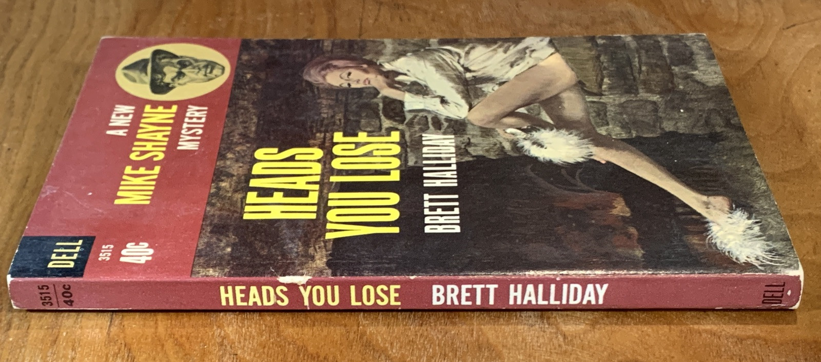 Heads You Lose by Brett Halliday - vintage 1965 Dell crime pb, McGinnis GGA
