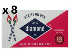8x Diamond Greenlight Strike on Box Matches, 2400 Count Long-Lasting matchsticks