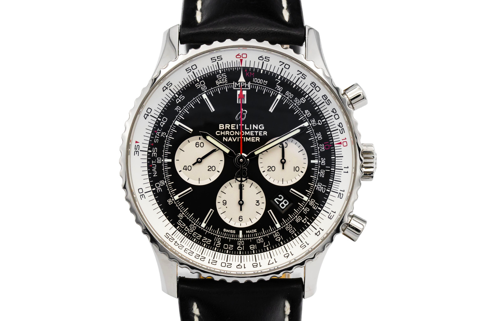 Breitling Navitimer B01 Chronograph Black Leather