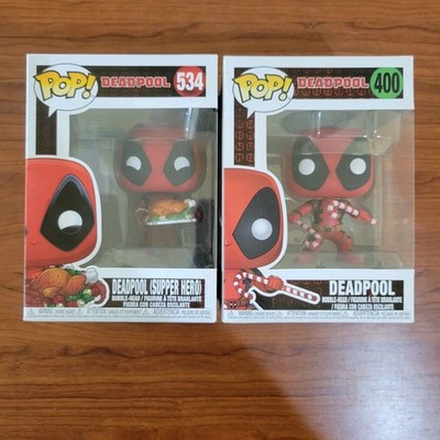 Funko Pop! Deadpool Lot Of 2 Holiday Thanksgiving Christmas Super Hero 400 534