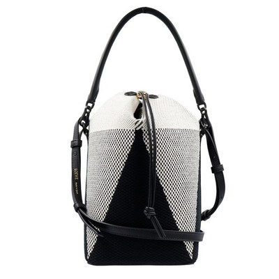 LOEWE A754010X01 Takarabako Bucket Canvas & Calfskin 2way Shoulder Bag