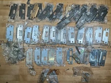 47 Vintage Brass/Stainless Steel Door Strike Plates & Mortise Lock Striker Lot