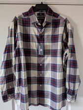 Hart Schaffner Marx Shirt Men's XL Cotton Comfort Stretch NWT New 98.50 Plaid
