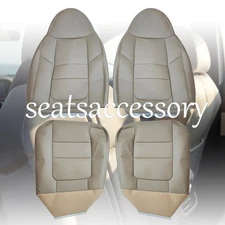  For 2001 Ford F250 F350 F450 Driver&Passenger Bottom Top Leather Seat Cover TAN