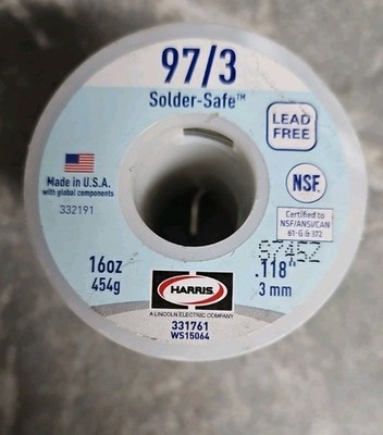 Harris 97/3 Solder Safe Lead Free Wire Solder 1 lb. Spool 331761