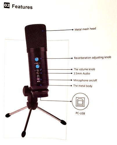 TDBEST TD-507 USB Kondensator-Mikrofon Kit für Podcasts, Internet, Games, Skype - Bild 4 von 10