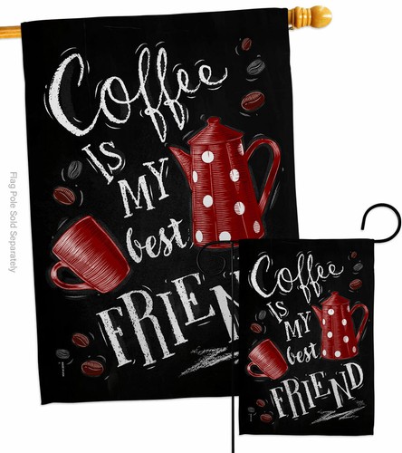 Bandera decorativa para casa patio con bandera de jardín de café My Best Friend - Imagen 4 de 17