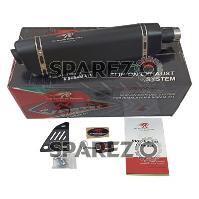 Royal Enfield Scram 411 Edelstahl Red Rooster Schalldämpfer, schwarz