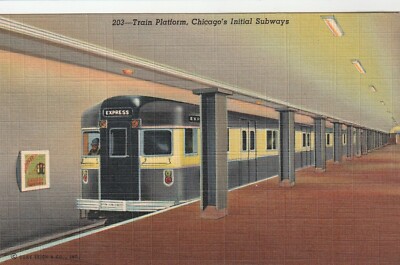 Train Platform Chicago s Initial Subways Downtown Area Chicago Illinois Postcard