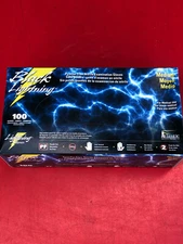 100 BLACK LIGHTNING M NITRILE GLOVES NON-STERILE TEXTURED POWDER FREE NON-LATEX