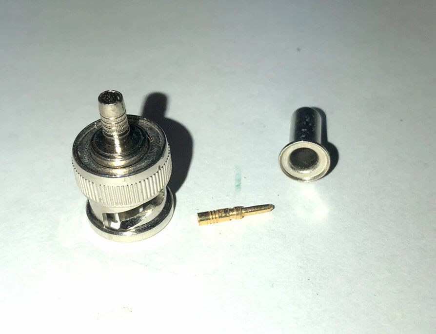 Lot Of 10 BNC Crimp Coax Connector Cambridge CPMC 78 30WP RG59 USA Made Quality - Image 4 of 4