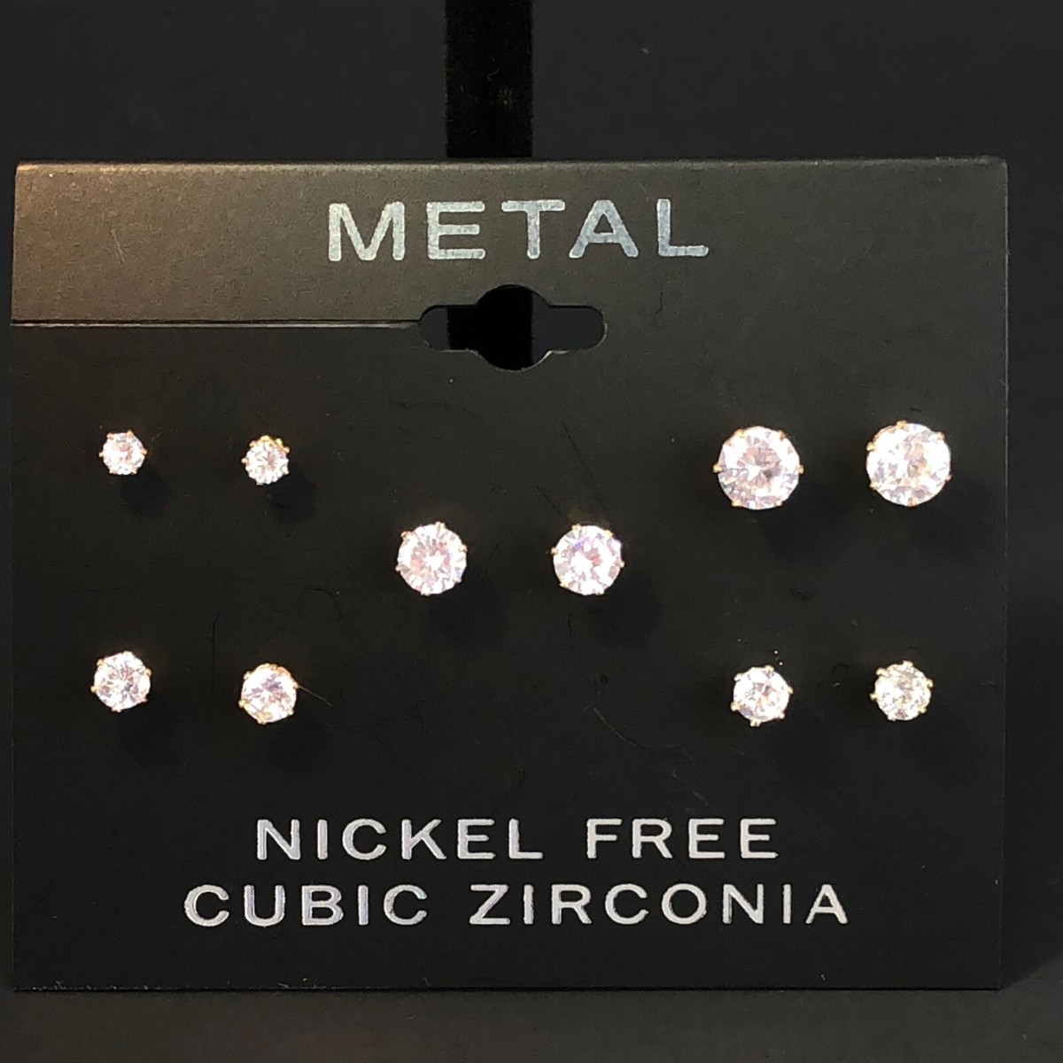 Kohls Metal Earrings Pairs Nickel Free Gold-tone Studs Cubic