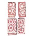 Vintage Cannon Sculptured Towels & Washcloths Mauve Pink & White Mcm Motif