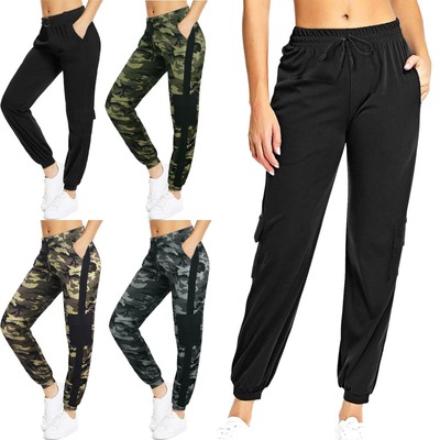 ladies elasticated waist cargo trousers