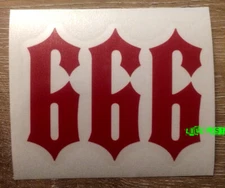 666 DECAL STICKER outlaw biker custom chopper motorcycle gas tank art ftw 13 69