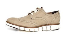 Cole Haan D1276 Zerogrand Men's Taupe Lace Up Wingtip Oxford Size 8 M