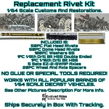 Replacement Rivet Full Kit For 1/64 Scale Custom Restoration Hot Wheel & Other