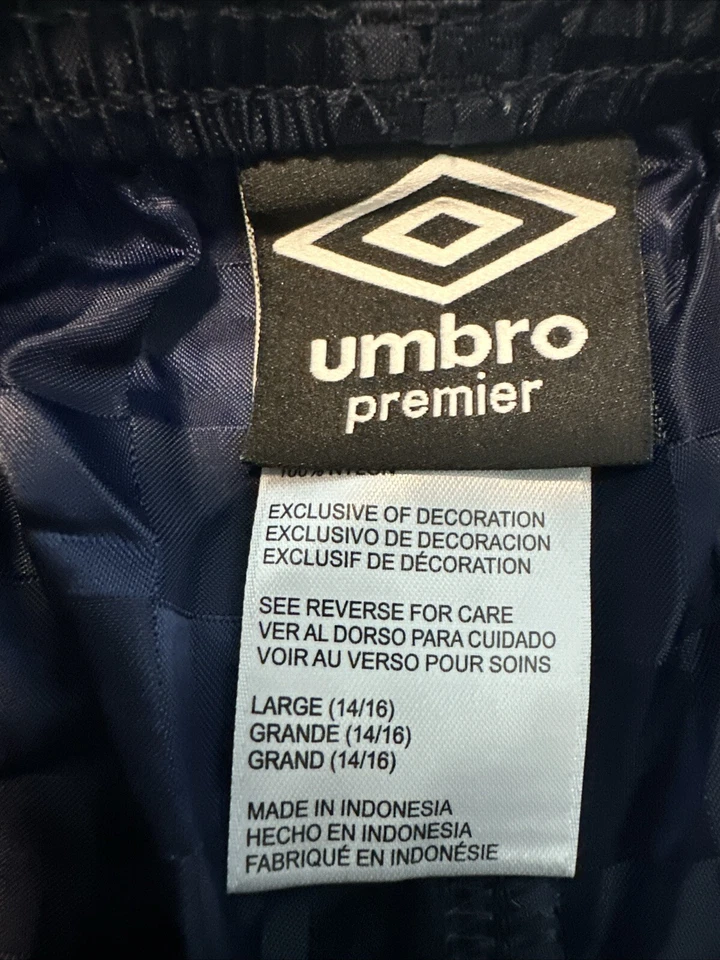 Umbra Premier Azul Marino Niños L Fútbol Pantalones Cortos Cuadros Patrón 26”x8” Foto 2 de 4