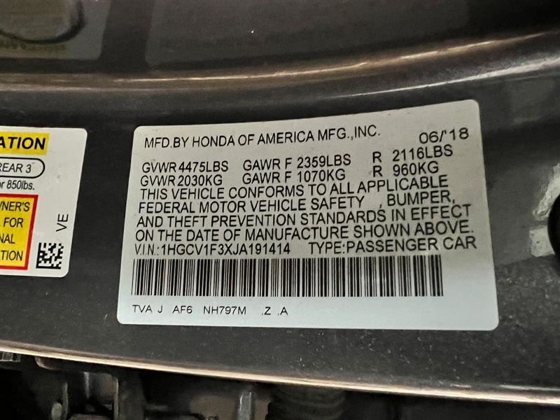 Engine 1.5L VIN 1 6th Digit Turbo Fits 18-20 ACCORD 2676374 | eBay
