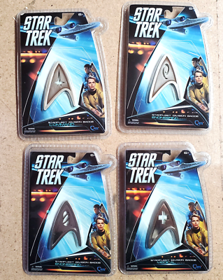 Star Trek 2009 Movie Sectional Uniform QMX Pin Back Badge Set of 4