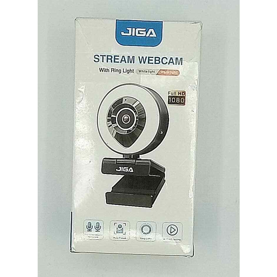 Ring Light Dual Microphone Streaming Webcam 1080P Full HD-image
