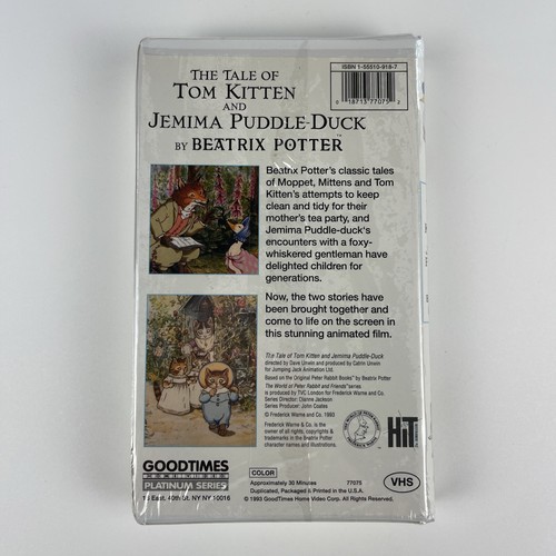 PETER RABBIT & Friends by Beatrix Potter Tale Tom Kitten Jemima Puddle VHS VTG - Picture 2 of 8