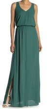 New SHOW ME YOUR MUMU XXS Kendall Green V-Back A-Line Long Dress Gown $148