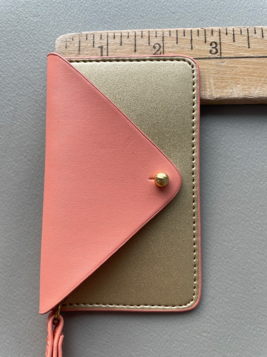 Minor History Postscript Wristlet Envelope Card Holder Wallet Leather Gold Peach View 4