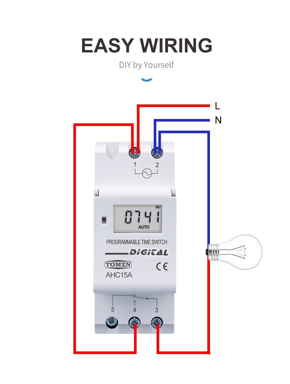 Digital Time Switch Relay 7 Days Programmable Din Rail Control Ac 220v-48v 16a