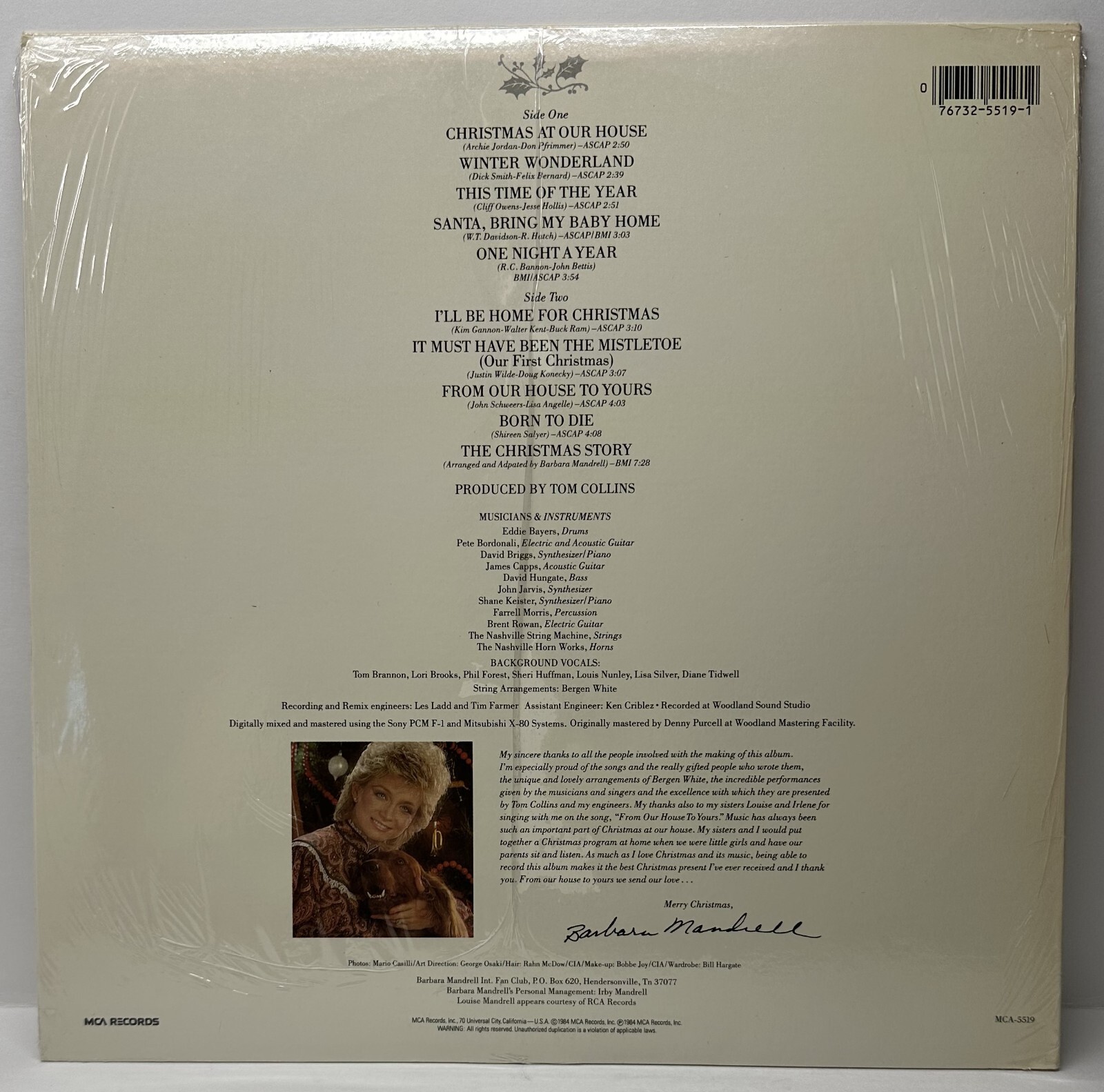 BARBARA MANDRELL Christmas at Our House LP Record STILL SEALED MCA Rec