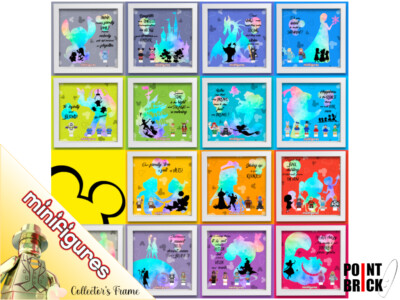 Display Rahmen 27cm Rainbow für Lego Minifiguren Disney Serie 1 und 2