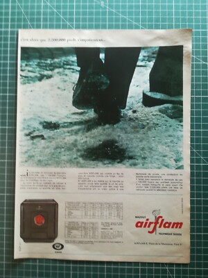 oil Airflam699 ADVERTISEMENT OLD 1950 back heating virgin wool combed