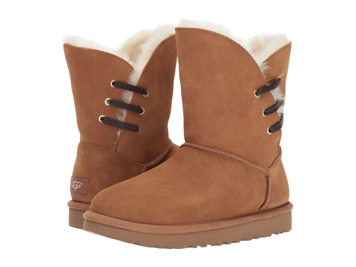 NIB UGG Constantine Suede Shearling Boots Charcoal Gray Black