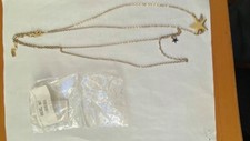 Rachel - Star Pendant Multi - Strand Gold Plated Necklace 17" DISPLAY $39 #47