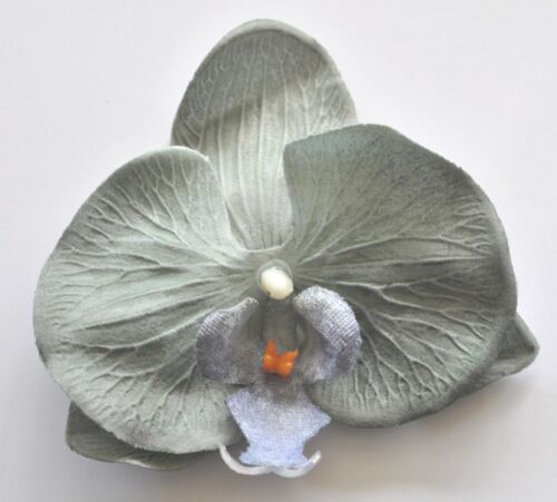 Details about   4" Blue Veined Real Touch Orchid Silk Flower Hair Clip Luau Cruise Wedding 